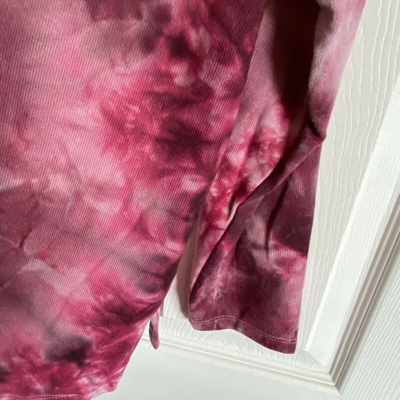 Women's NWT Derek Heart purple Pink tie dye cross back knit cozy top size XL - Picture 5 of 6